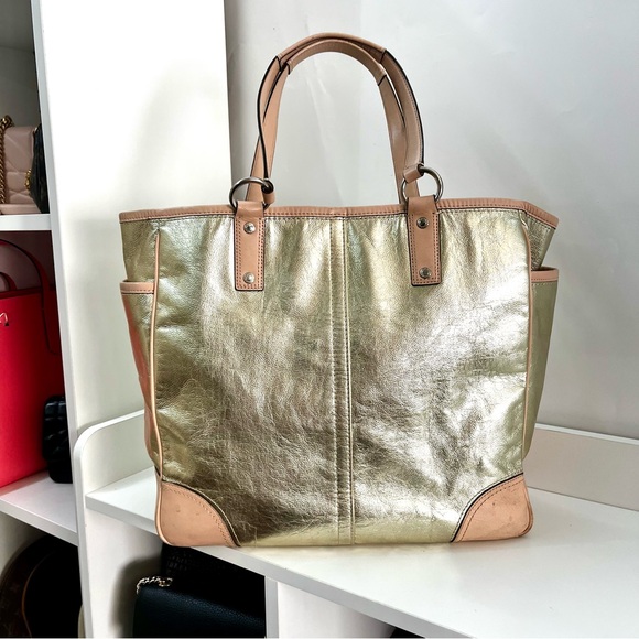 COACH Metallic XL Metro Gallery Tote Laptop SWork Shoulder Bag 26141 - Picture 3 of 9